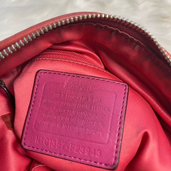 Coach  Daisy LEATHER Sand and orange medium Shoulder bag.silver tone hardwares - Picture 9 of 16